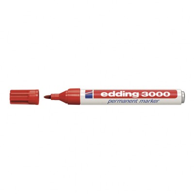 MARCADOR PERM.EDDING 3000 ROJO CJA.10 UD