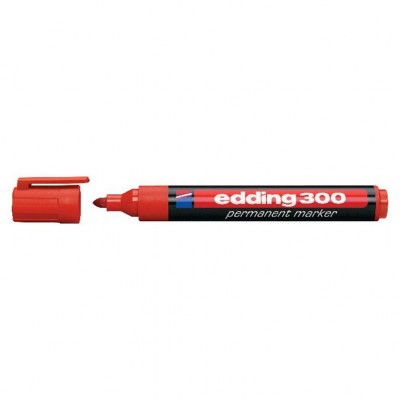 MARCADOR PERM.EDDING 300 ROJO CJA.10U