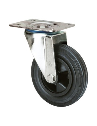 RUEDA GOMA NEGRA PLETINA ZV-PS 100