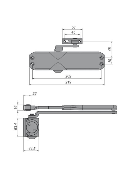 CIERRAPUERTAS DELTA 1800 RETENED. NEGRO