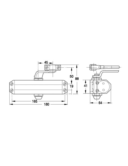 CIERRAPUERTAS S/3000. RET.YALE. NEGRO.