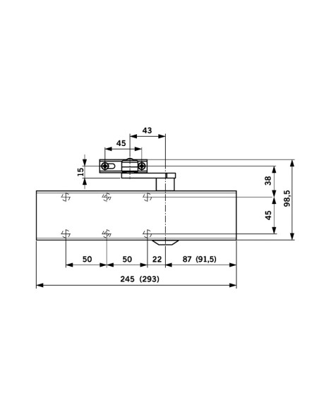 CIERRAPUERTAS TS83. BC/OD. CUERPO.PLATA.