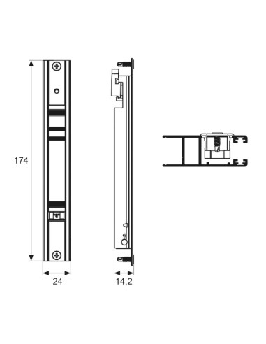 CIERRE CORREDERA 6820 ALUM.BLANCO 2 UN.
