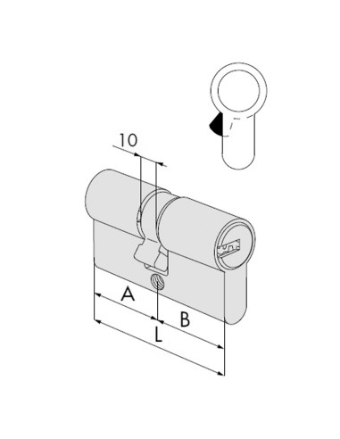 CILINDRO SEG. 45X45 MM.. LATON. CISA