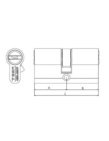CILINDRO T-60 40X40MM LEVA 15.LATON TESA