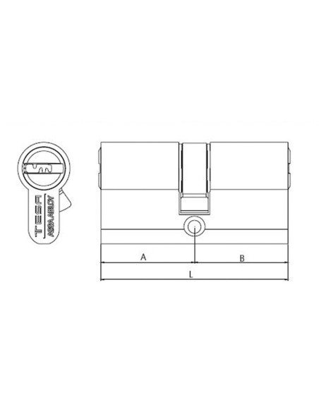 CILINDRO T-60 70MM. 35x35 MM. NIQUEL