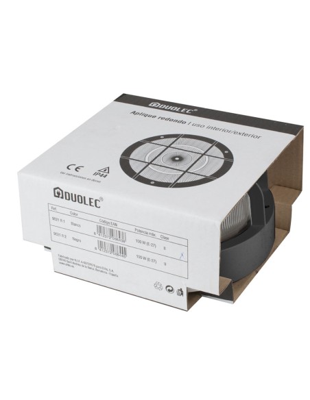 APLIQUE AISLANTE REDON.100W.NEGRO DUOLEC