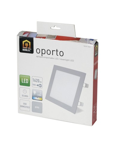 APLIQUE CUADRA.EMPOTR.OPORTO LED 18W PLT