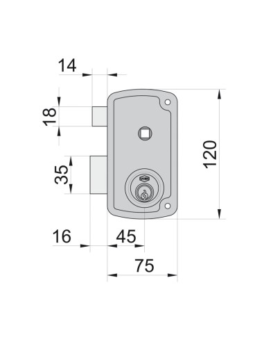 CERRADURA SOBREP. 4056B ENT 45MM IZQUDA.