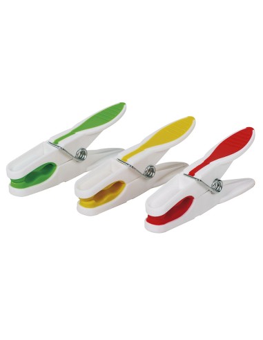 PINZAS ROPA. PACK 12 PZ. PLAST.BI-INYECC