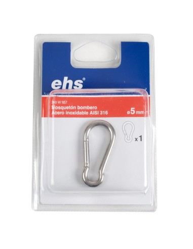 MOSQUETON BOMBERO INOX. 8X80 MM  1 UNID