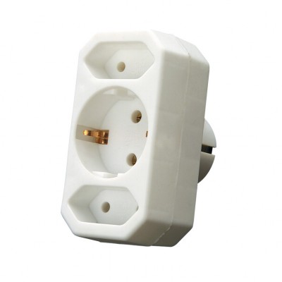 ADAPTADOR FRONTAL TRIPLE 1-16A.2-10A. BL