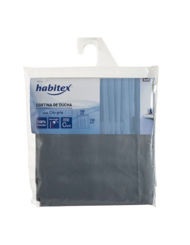 CORTINA BAÑO POLIESTER 180X200CM. GRIS