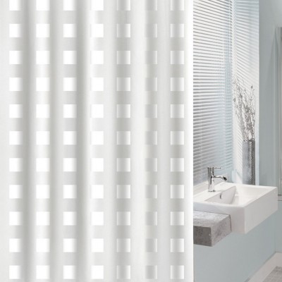 CORTINA BAÑO PVC 180X200CM.CUADRO BCO.