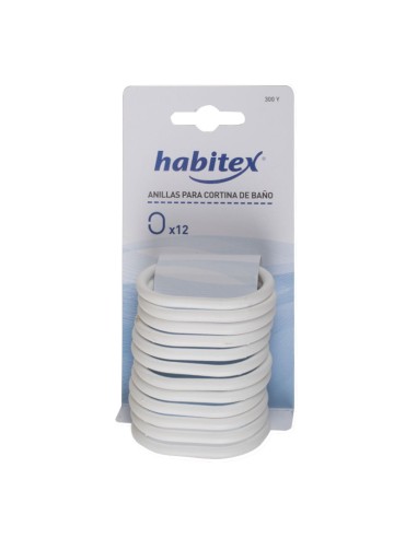 12 ANILLAS BLANCAS PARA CORTINA DE BAÑO