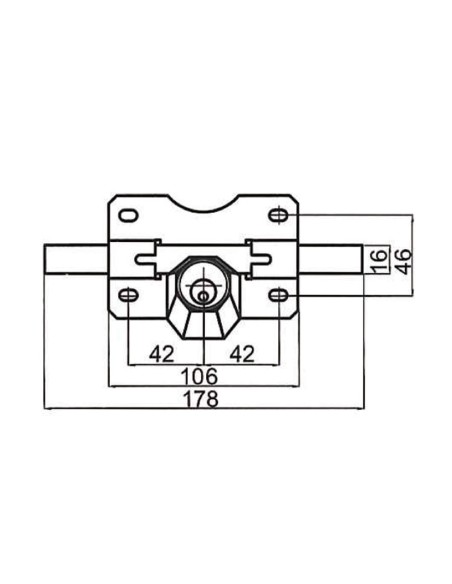 CERROJO MOD.B2P PINTADO 90 MM  CAYS
