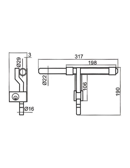 CERROJO CANCELA CIERRE INCORP.IZQUIERDA.