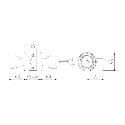 CERRADURA POMOS 508-70 LAT.MATE MCM