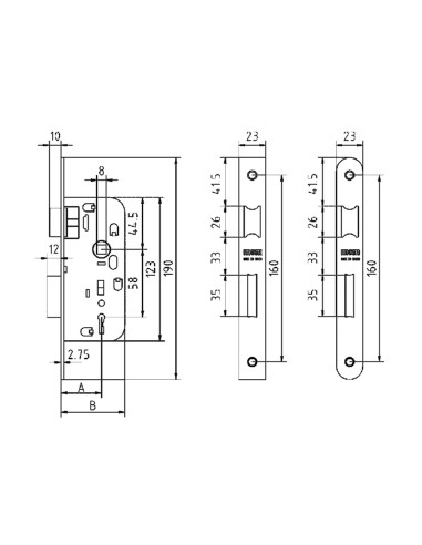 CERRADURAS EMBUT.Nº1508/2 63X35 MCM