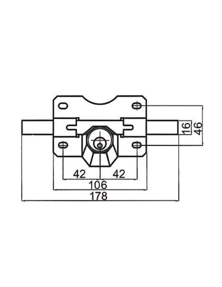 CERROJO MOD.B2P PINTADO 70MM CAYS