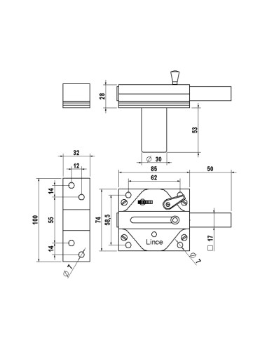 CERROJO REFORZADO 7930R.  BRONCE INGLES