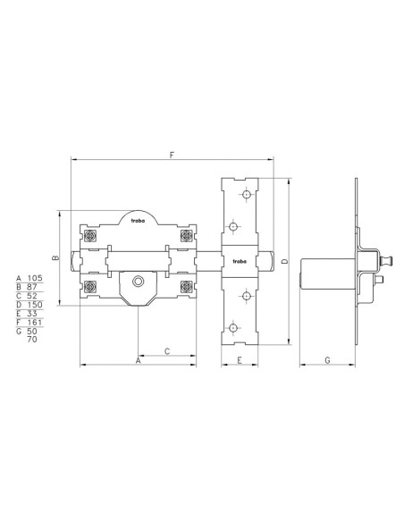 CERROJO TRABA 101 R-PINT. BOMB. 70 MM