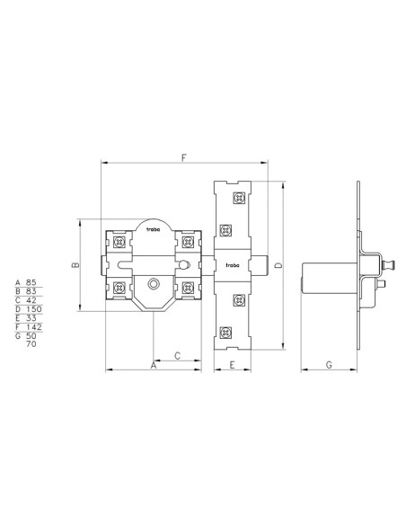 CERROJO TRABA 301 R-NIQU. BOMB. 70 MM