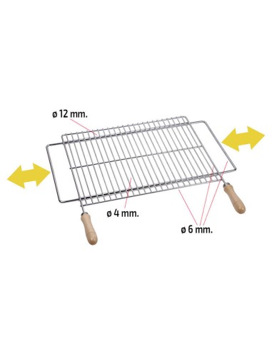 PARRILLA EXTENSIBLE ZINC 50X40 CM