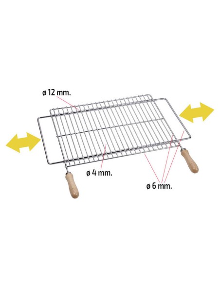 PARRILLA EXTENSIBLE ZINC 50X40 CM