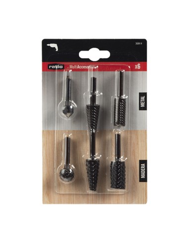 6 RASPAS SURTIDAS (3 MADERA, 3 METAL)