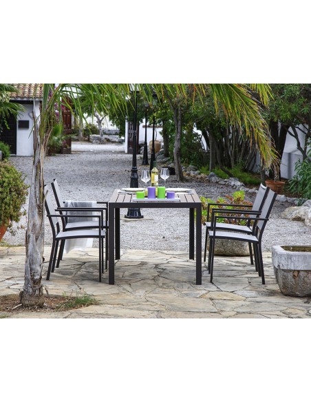 CONJ. ORLANDO. MESA ALUM.IMIT.MAD.160 CM