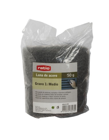 LANA DE ACERO GRANO MEDIO 2X50 GRS RATIO