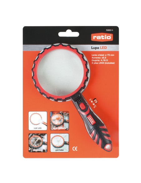 LUPA 2.2X CON LUZ LED (75MM)RATIO