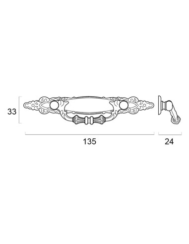 TIRADOR ASA 135 MM CUERO VIEJO