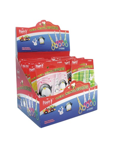 TIJERA ESCOLAR 5" DECORADA. COL.VARIADOS