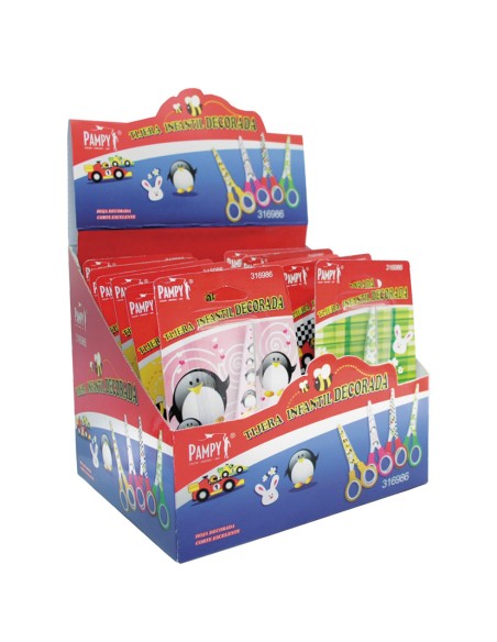 TIJERA ESCOLAR 5" DECORADA. COL.VARIADOS