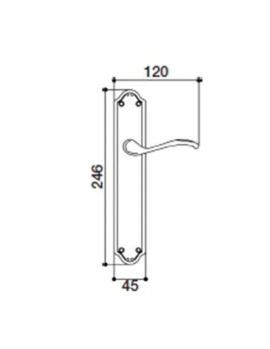 MANILLA LATON PULIDO MOD.532 45X246 MM