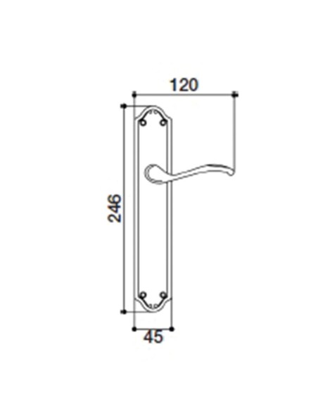 MANILLA LATON PULIDO MOD.532 45X246 MM