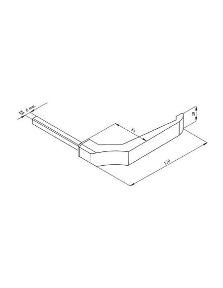 MANUBRIO ALUMINIO MOD.107. PLATA.