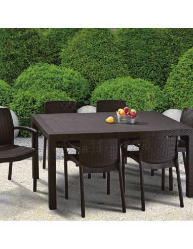 MESA MELODY MARRÓN 160X94 CM