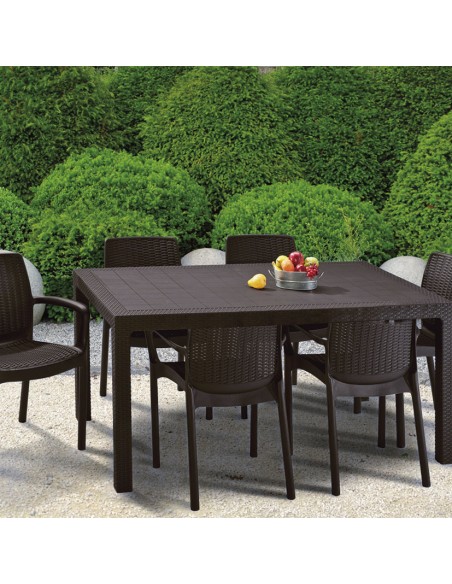 MESA MELODY MARRÓN 160X94 CM