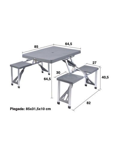 MESA PICNIC. BANCOS INTEGRADOS