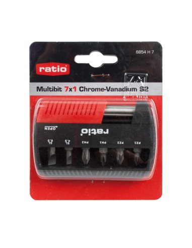 PUNTAS ATORNILLADO+ADAPTADOR JGO.7 RATIO