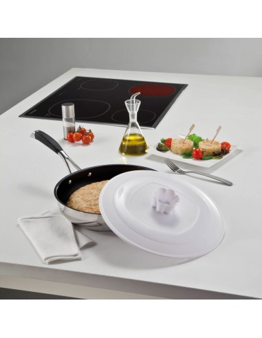 TAPA VIRATORTILLAS 28 CM. BLANCA