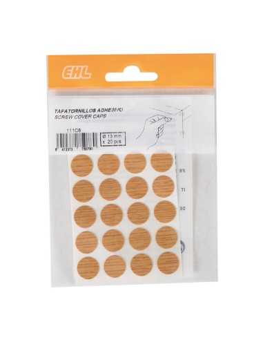 TAPA TORNILLOS ADHESIVO. 20 UD. ROBLE.