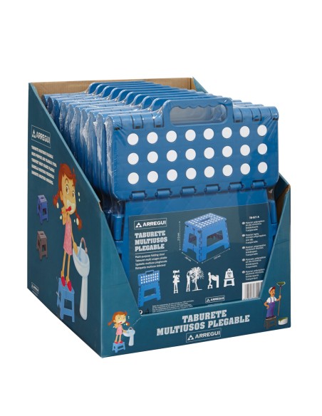 TABURETE PLEGABLE 29X22X27 CM. AZUL