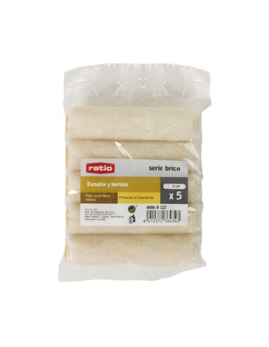 RECAMBIO MINIRODILLO. VELOUR ,11CM 5 UNI