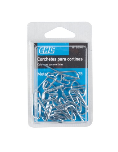 CORCHETE CORTINA PLASTICO 25 UDS.