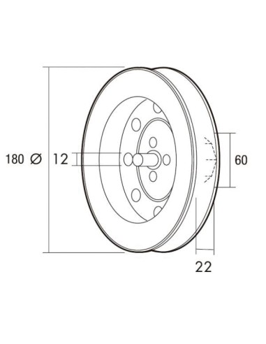 DISCO METÁLICO P/ ESPIGA 12 MM. Ø 150 MM