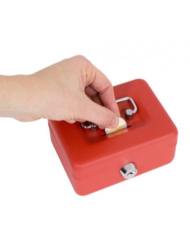 CAJA CAUDALES ROJA. HUCHA. 60X125X85 MM.